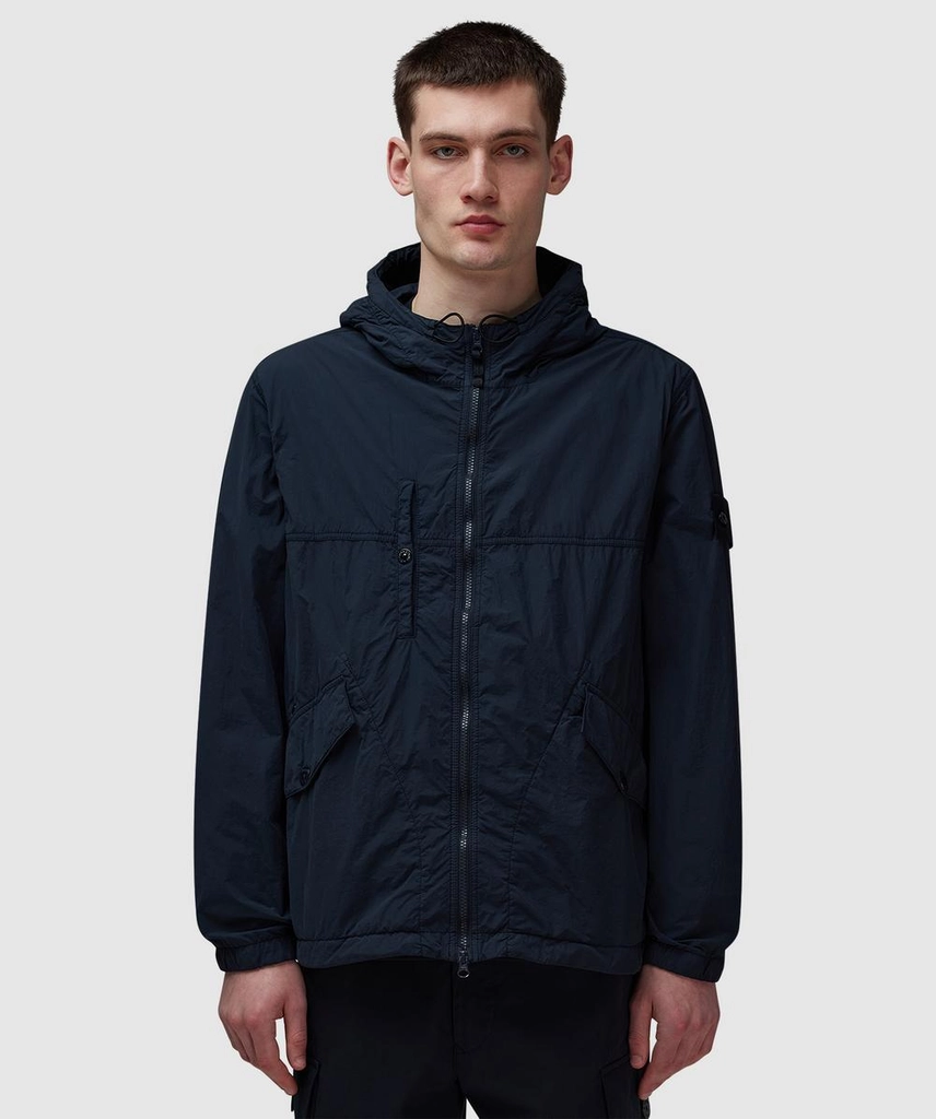 Stone Island Ghost Nylon Smerigliato Short Parka (Navy Blue - L) - Size L